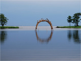 Arvydas Alisanka, 2011, Rainbow, Poles, reeds, h-400, 4 International Reeds Sculpture Symposium, Juodkrantė, Lithuania.